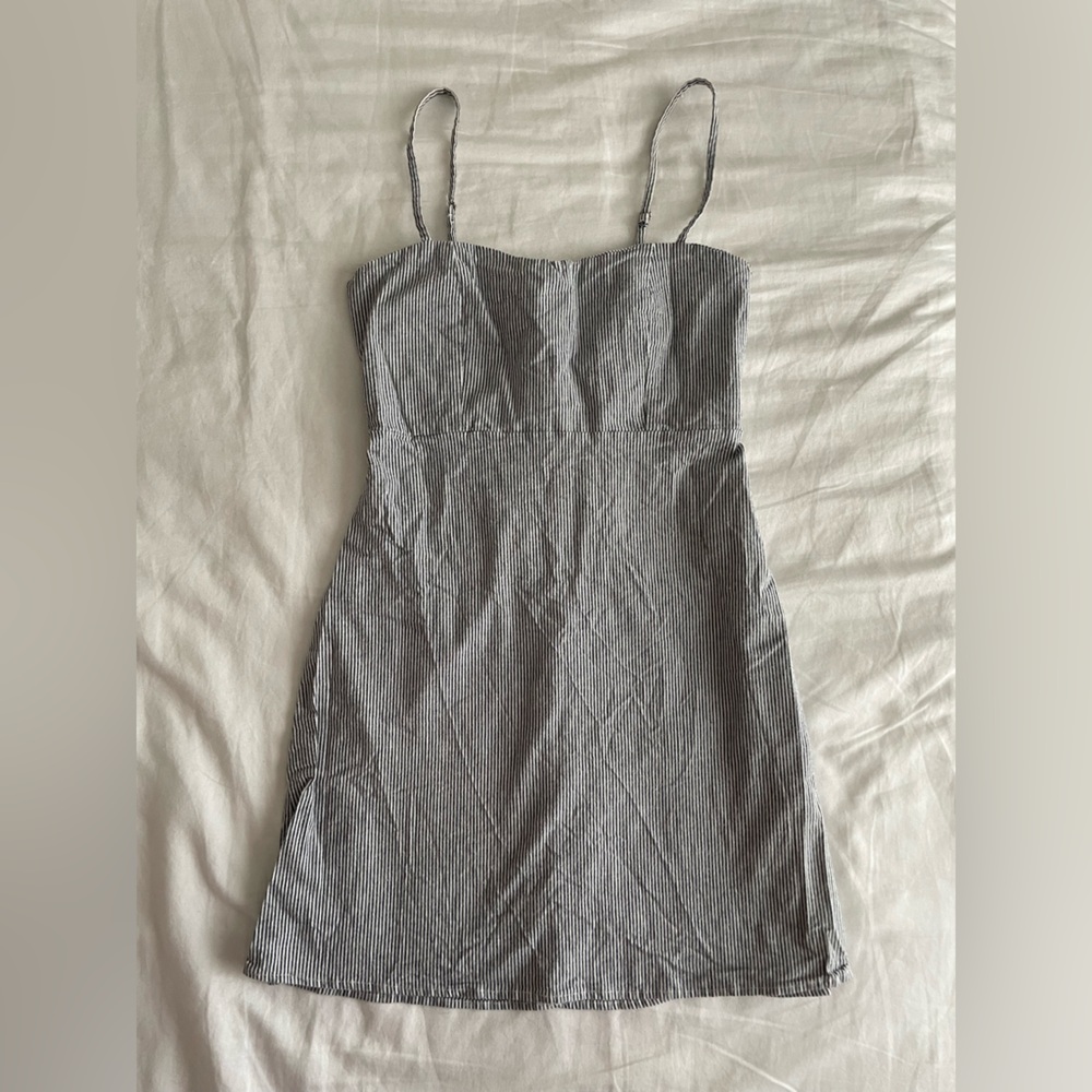 Brandy Melville Navy and White Striped Mini Dress - Picture 3 of 5